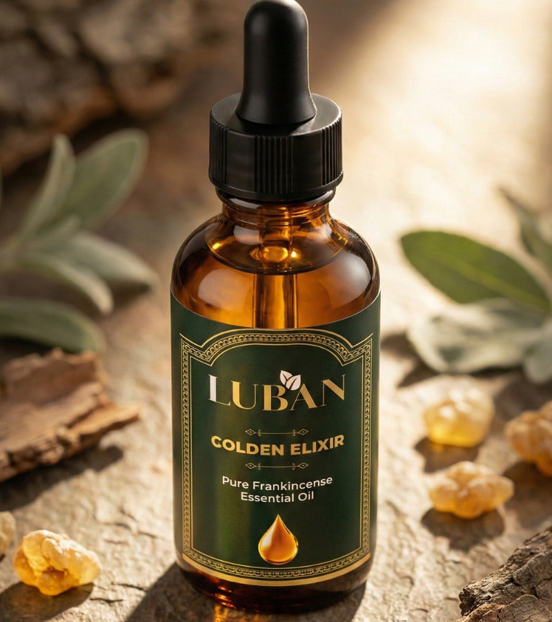 أما زيت اللبان فيفتح البشرة، يقلل التصبغات، ويمنحك إشراقة ذهبية طبيعية